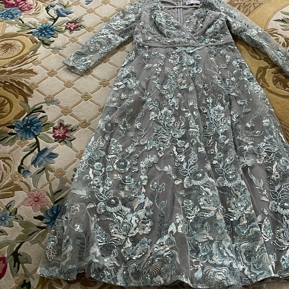 Mac Duggal 67869 - Long Sleeve A-Line Dress size 14 gray/silver - Picture 5 of 14